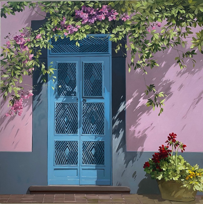 Porta da Reixa Azul by Fonseca Martins is an interesting oil on canvas, avilable at Tavira d'Artes