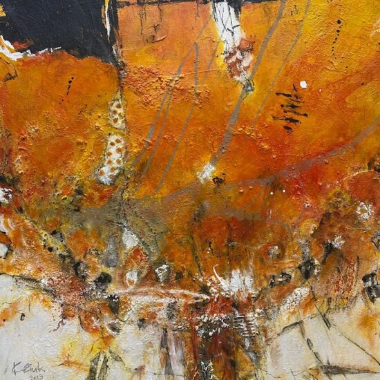 Heat by Lotti Klink. Mixed media on canvas painting available at Tavira d'Artes