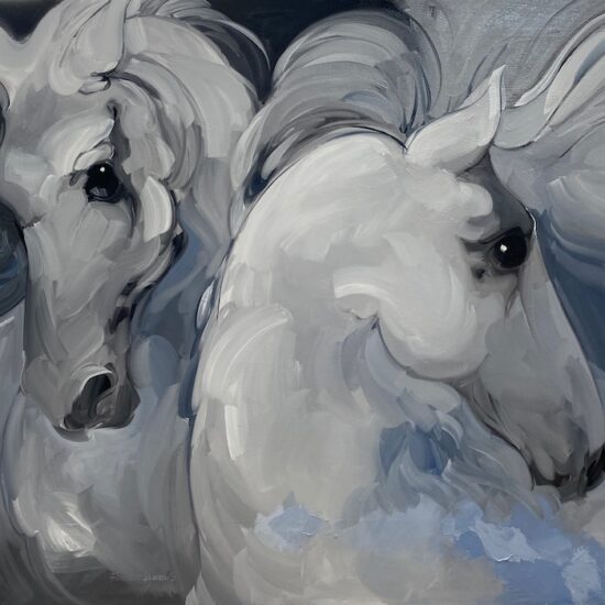 Cavalos Brancos by Fonseca Martins Painting available at Tavira d'Artes Gallery