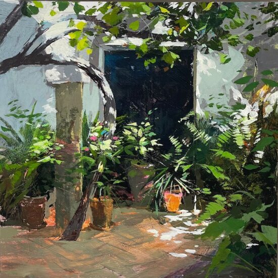 Coleccion Patios 33 by Juan Galan acrylic on canvas painting available at Tavira d'Artes Art Gallery