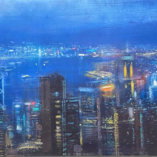 Hong Kong View Oil on Linen Painting by Pedro Rodriguez available at Tavira d'Artes art gallery