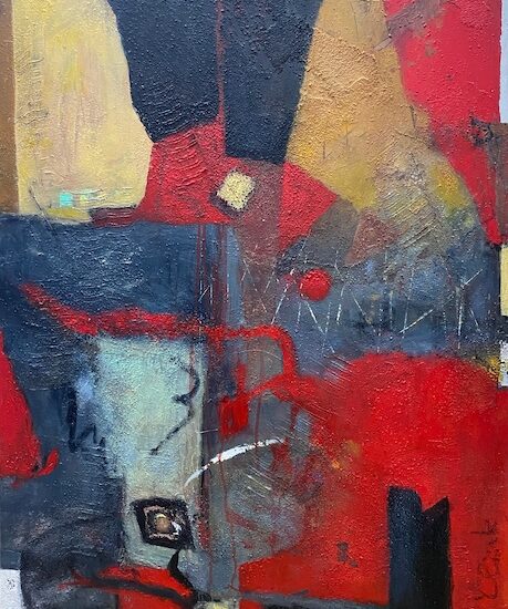Lost in Translation by Lotti Klink Mixed media on canvas painting available at Tavira d'Artes art gallery