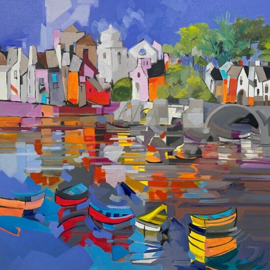 Tavira in Colour 1 by Julio Arnoux Oil on Canvas available at Tavira d'Artes Art Gallery