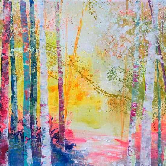 Bosque Encendido by Miguel Redondo, Acrylic on canvas painting available at Tavira d'Artes art gallery in Tavira - Algarve