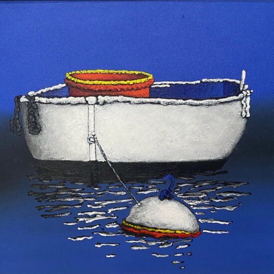 Barco Blanco by Ernesto Meis - Acrylic on canvas painting available at Tavira d'artes art gallery