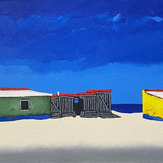 Ilha de Farol by Ernesto Meis acrylic on canvas painting at Tavira dartes art gallery in Algarve