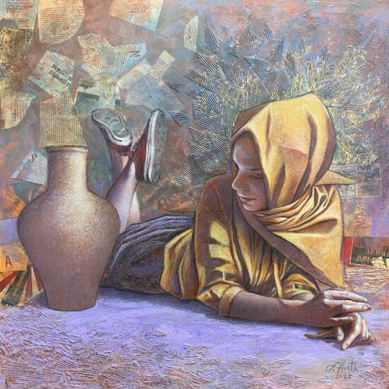O Silencio Guarda o Nome dos Coisas by Flavio Horta - mixed media on canvas painting available at tavira d'artes art gallery in Portugal's Algarve -