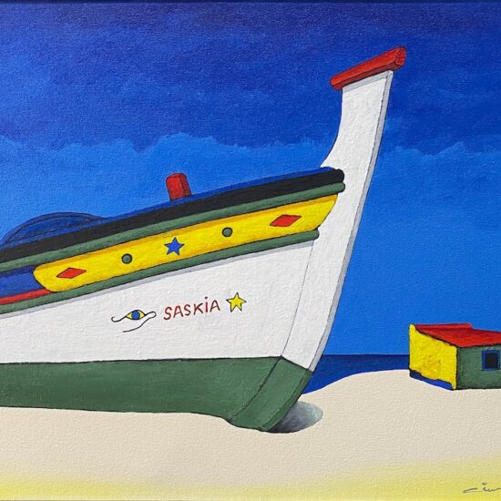 Saskia by Ernesto Meis acrylic on canvas painting available at Tavira d'artes art gallery in Portugal's Algarve.