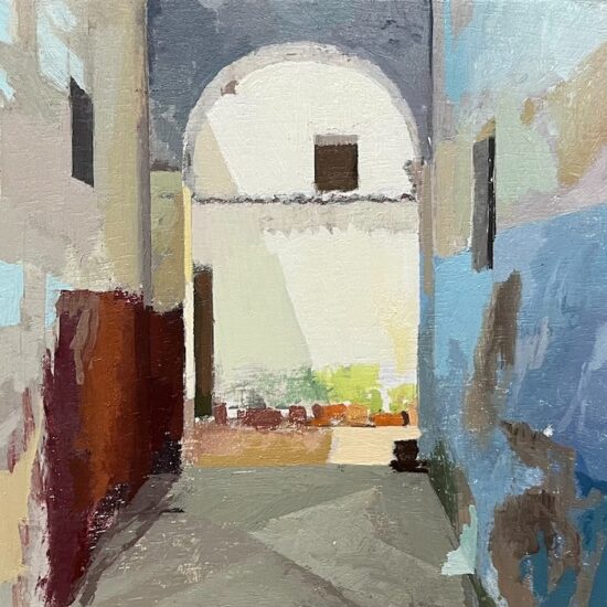 El Arco by Antonio Barahona - Oil on wood panel painting at tavira d'artes art gallery