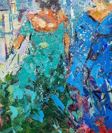 na festa dos encontros by Dagoberto - oil on canvas painting at Tavira d'artes art gallery